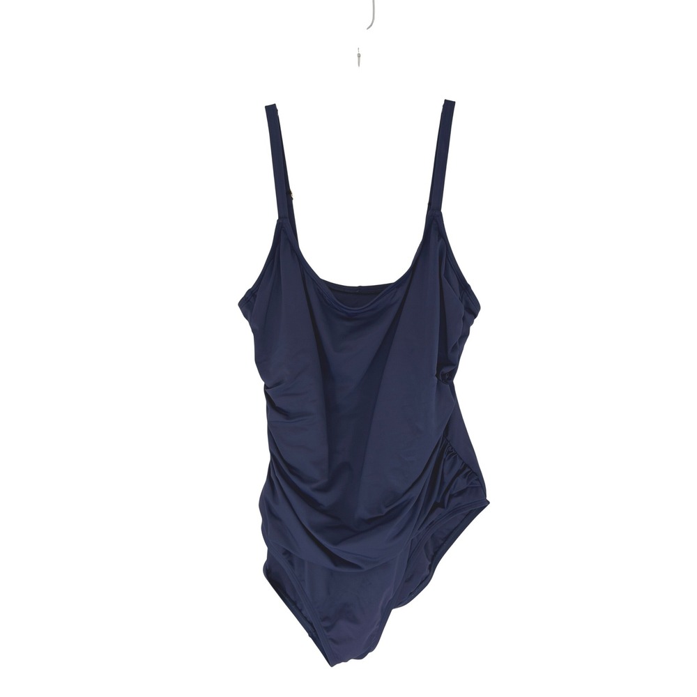 La Blanca Island Goddess Lingerie One Piece Swimsuit Indigo Blue Beach 18W